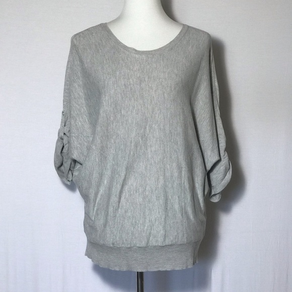 Willi Smith Gray Dolman 3/4 Sleeve Tunic Sweater - Picture 4 of 11